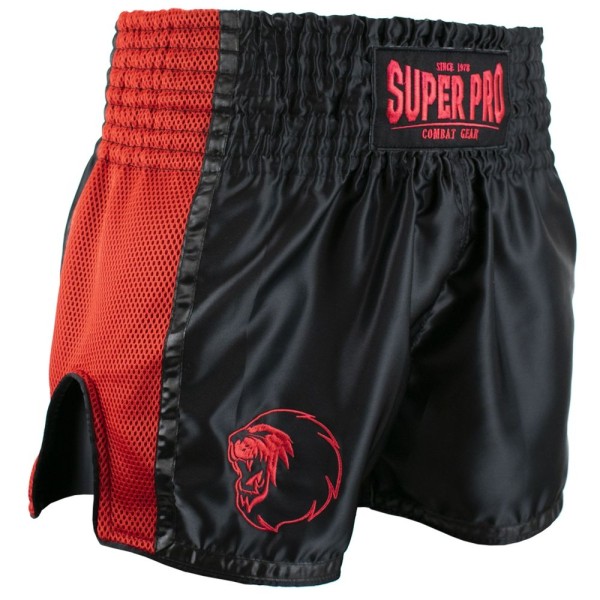 Super Pro Muay Thai Kickbox Shorts Schwarz/Rot