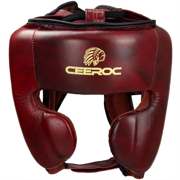 CEEROC Vintage Sparring Leder Kopfschutz Red